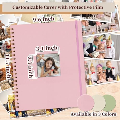 Linen Memory Book 8.5x11 in, Window Cover 10 Sleeves Pink - Image 5
