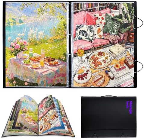 Puzzle Storage Folder Keeper Case,Portable Puzzles Organizer Accessory, Large Capacity 20x28in Puzzle Album Book Holder Portfolio,1000-Pieces for Jigsaw Enthusiasts Storage Binder Saver by Unknown