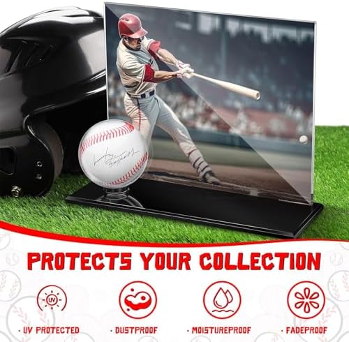 DoubleFill Acrylic Display Case Ball Cards,Black,Extra Large,Baseball - Image 4
