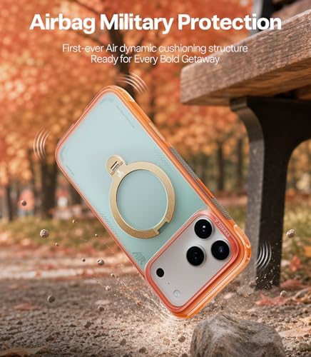 TORRAS Ostand Q3 Air for iPhone 17 Pro Max Case with 360 Magnetic Stand, Fit for MagSafe, Mil-Grade Drop Tested, Camera Control Button, Shockproof Phone Case for iPhone 17 Pro Max 6.9", Blush Sage - Image 3