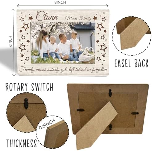 Irish Family Picture Frame - lrish Gaelic Clann Gifts, Family Wooden Photo Frame 4x6, Gift for Mom Dad Grandma Grandpa - Image 2