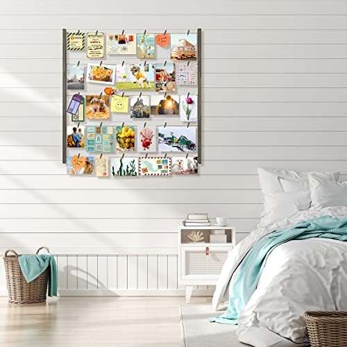 Love-KANKEI Wood Picture Frames Collage Wall Decor Display,30 Clips,26"×29" - Image 3