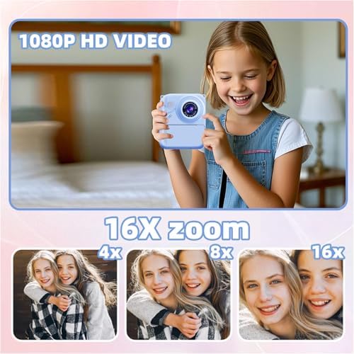 Instant Print Camera for Kids, 1080P Video Camera with 3 Print Rolls - Image 5