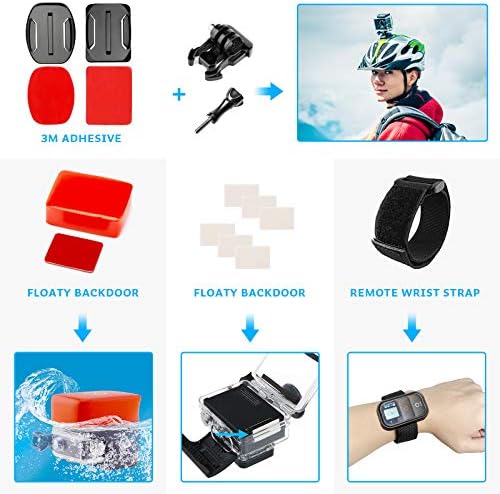Luxebell Action Camera Accessory Kit for GoPro Hero Black Silver 13 12 11 10 9 8 7 6 5 4 Session Max Akaso Xiaomi Accessories Tripod Head Chest Bike Mount Carrying Case - Image 7
