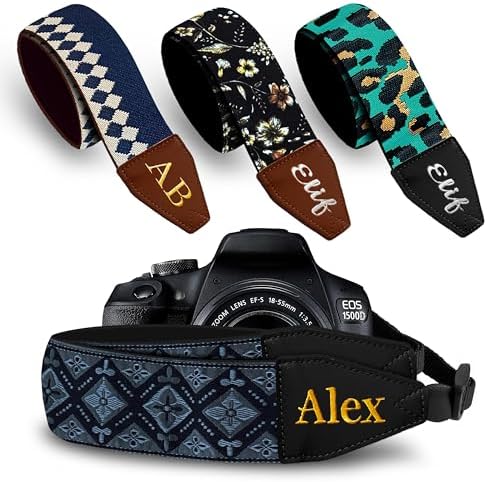 Art Tribute Custom Black Regal Camera Strap - Add Your Text and We Make It Especially For You Get Your Own Personalized Stocking Stuffer & Christmas Gift Camera Strap, No Shipping Cost! by ArtTribute