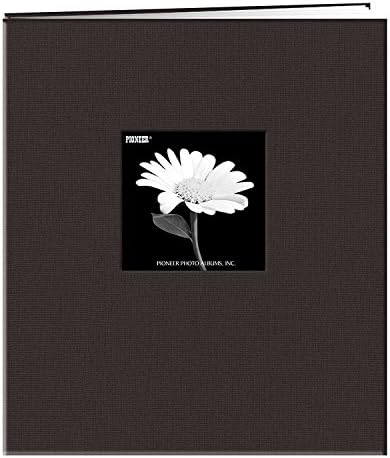 Pioneer MB-811CBFBLK 8 1/2 Inch by 11 Inch Postbound Fabric Frame Cover Memory Book, Deep Black by PioneerPhotoAlbums