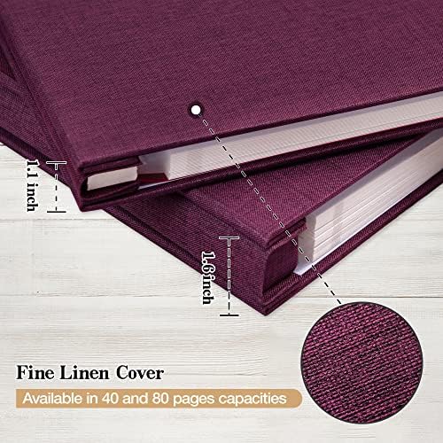 potricher Large Self Adhesive Photo Album 80 Pages, Linen cover, Purple - Image 5