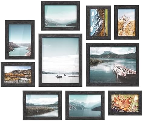 SONGMICS Collage Picture Frames, Set of 10, Glass, Paper by Unknown