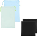 Ski Goggle Bag, Microfiber Bag with Cleaning Cloth Drawstring Pouch Soft Storage Sleeve Case Protection 2 Pcs & Light Blue/Light Green-Fitting for (Snow Swimming Goggle/Sunglasses) by YELARXI