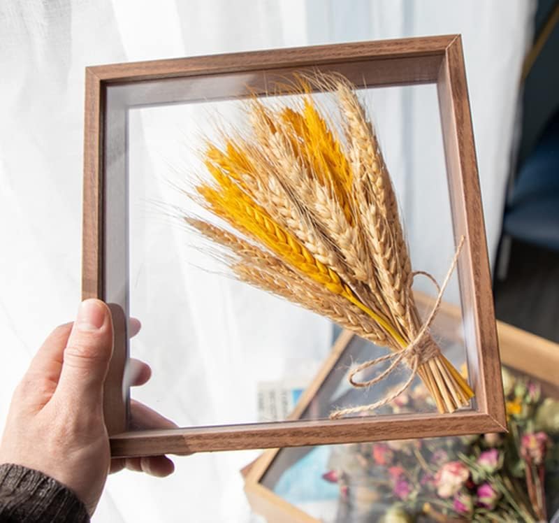 JOSON 2 packsWooden Dried Flower Photo Frame Dried Flower Display Stand Decorative Floating Photo Frame (brown 4x6) - Image 6