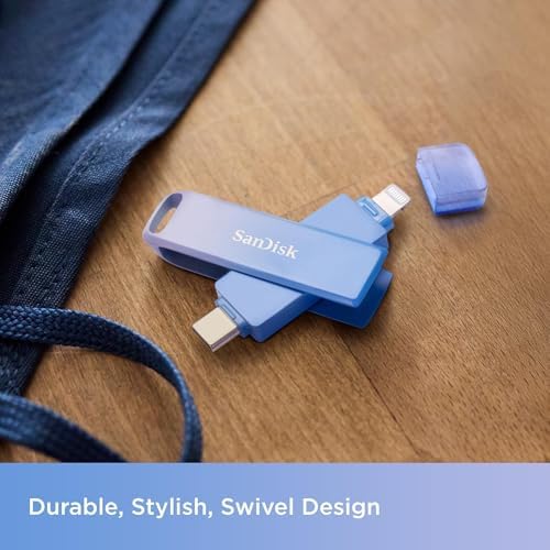 SANDISK 256GB Creator Phone Drive - for iPhone, iPad, Laptop & Mac - Includes USB Type-C and Lightning Connectors - Automatic Backup, 3 Months of Adobe Lightroom Included - SDIXD0N-256G-GN6TP - Image 6