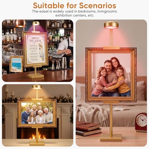 30'' Adjustable Tabletop Easel Stand with Rechargeable 13RGB Poster Light - Image 2