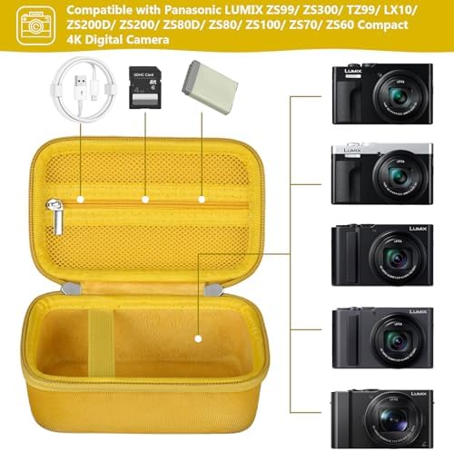Camera Case for Panasonic LUMIX ZS99 / ZS300 Digital Camera, Yellow - Image 2