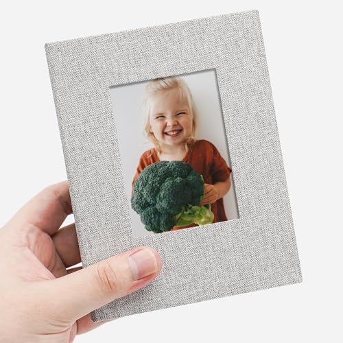 Vienrose 4x6 Photo Album,100 Pockets,Linen Cover with Window,Grey - Image 3