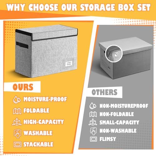 Leffis 2 Pack Comic Book Storage, Comic Book Box 15.5" X 7.5" X 11.3" - Image 5