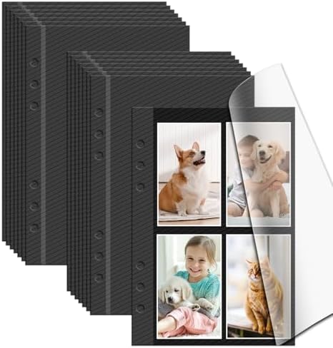 Photo Album Pages Refill for 6 Ring Binder, 15 Sheets/30 Self-Adhesive Page by ALKALO