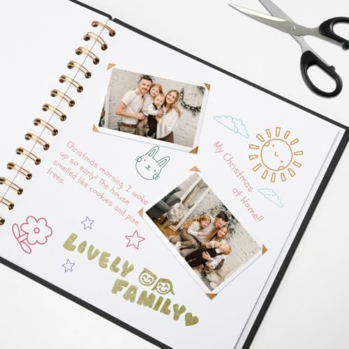 7x7 Inch Scrapbook DIY Photo Album, 20 Sheets (40 Pages), Black - Image 3