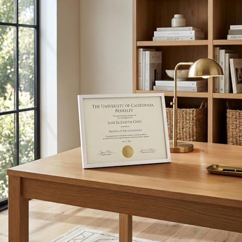 Americanflat 8.5x11 Picture Frame with Shatter-Resistant Glass - Streamline Collection - Thin Border Photo Frame for Tabletop and Wall Display - Hanging Hardware and Easel Stand Included - White - Image 6