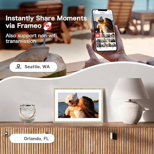 Digital Picture Frame, Frameo 10.1'' Smart WiFi Digital Photo Frame, 32GB - Image 4
