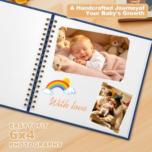 8 x 8 Inch Scrapbook Photo Album Linen Cover Hardcover Kraft Memory Book - Image 3