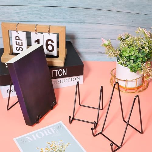 Mixweer 24 Pcs Plate Stands for Display Metal Photo Easel Stand Book Holder Plate Holder Picture for Decorative Display Easels Picture Frame Stands Rack (4.3 Inch, 6 Inch) - Image 4