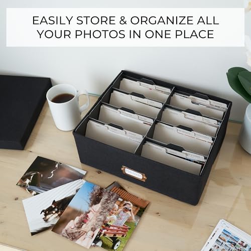 Decorative Photo Storage Box - Sturdy Linen Organizer Holds 1700 Photos - Image 2