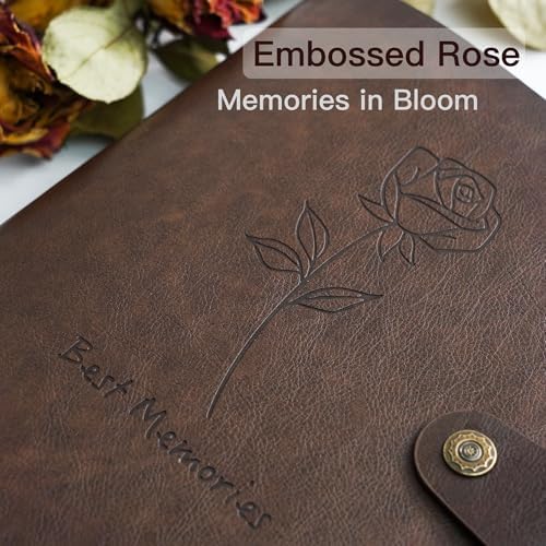 Photo Album 4x6 200 Pockets, Genuine Leather Photo Albums 200 Photos with Writing Space 30 Writing Paper, Family Wedding Travel Kids Graduation Ultrasound Baby Picture Album Scrapbook, Mother Gifts - Image 3