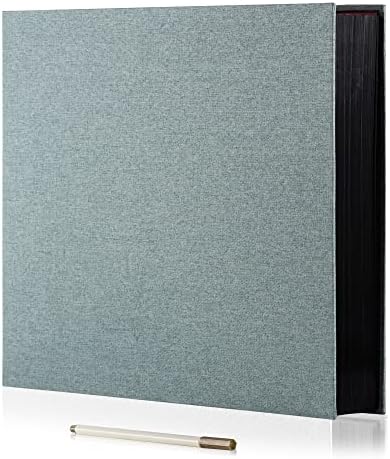 Large Photo Album Self Adhesive 4x6 8x10 10x12 13"x12.6" Scrapbook Album 12.6"x11" Inch 60 Black Sticky Pages Linen Cover Magnetic Photo Album with A Metallic Pen and DIY Stickers(Green) by HoneyTolly