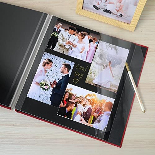 Spbapr Large Photo Album Self Adhesive Linen Cover Magnetic Scrapbook Album DIY Scrap Book 60 Black Sticky Pages for 4x6 5x7 8x10 10x12 Pictures with A Metal Pen - Image 4
