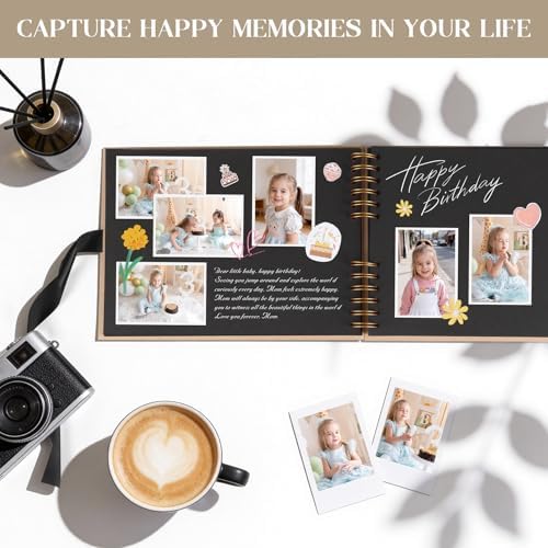 INNOCHEER Brown 8X12 Self Adhesive Scrapbook - 40 Sheets, 80 Pages, Hard Cover, Non-Fading Thick Craft Paper - Image 6