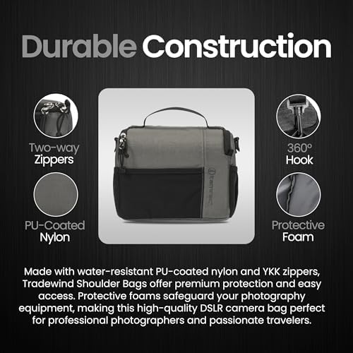 Tamrac Tradewind 5.1 Camera Bag for Photographers, Camera Case for Photography Accessories, Compact Camera Shoulder Bag for DSLR and Mirrorless Cameras, Crossbody Camera Bag for Women Men – Dark Grey - Image 6