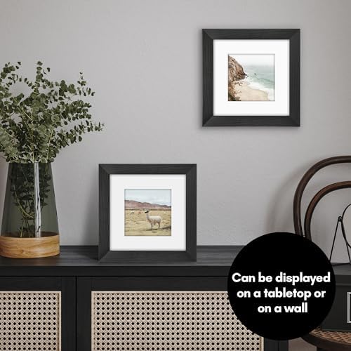 Americanflat 8x8 Picture Frame - Matted to 5x5 - Engineered Wood - Black - Image 4