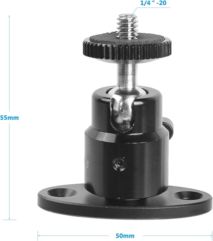CAMVATE 1/4"-20 Mini Ball Head with Ceiling Mount for CCTV & Video Mount - Image 2