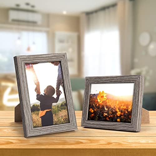 Giftgarden 4x6 Picture Frame Distressed Grey, 4 by 6 Rustic Wood-grain Gray Photo Frames Bulk for Wall or Tabletop, 12 Pack - Image 2