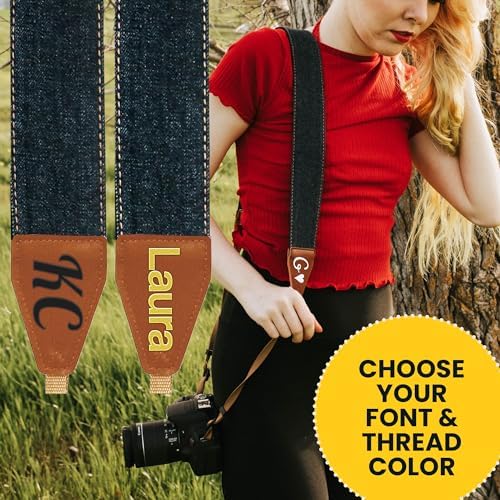 Art Tribute Camera Strap Personalized With Name - Shoulder, Crossbody & Neck Camera Strap for Photographers, Fits All Cameras, Canon Nikon Sony Fujifilm, Padded Strap W/Quick Release & Leather Ends - Image 6
