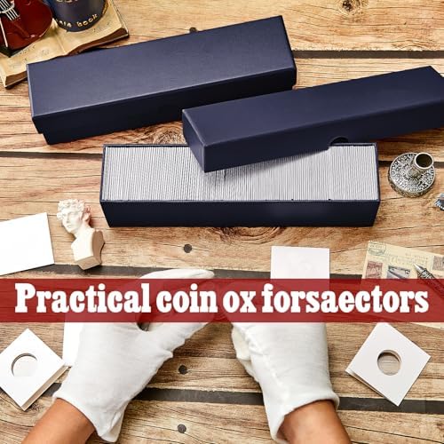 Teling 8 Pcs 2x2 Coin Storage Collectors Box, 9 x 2 x 2 Inches, Blue - Image 6