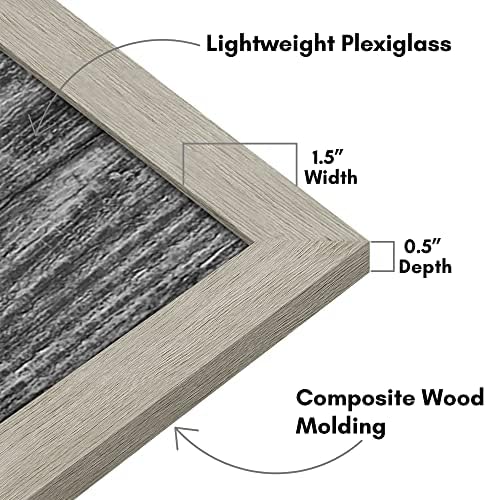 Americanflat 16x20 Poster Frame - Gray Engineered Wood with Polished Plexiglass - Wide Picture Frame for Vertical or Horizontal Wall Display - Epic Collection - Gray - Image 6