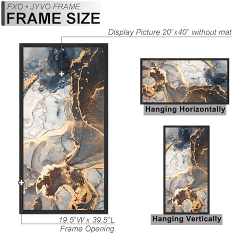 Fxojyvo 20x40 Picture Frame Black Engineered Wood Wall Hanging - Image 4