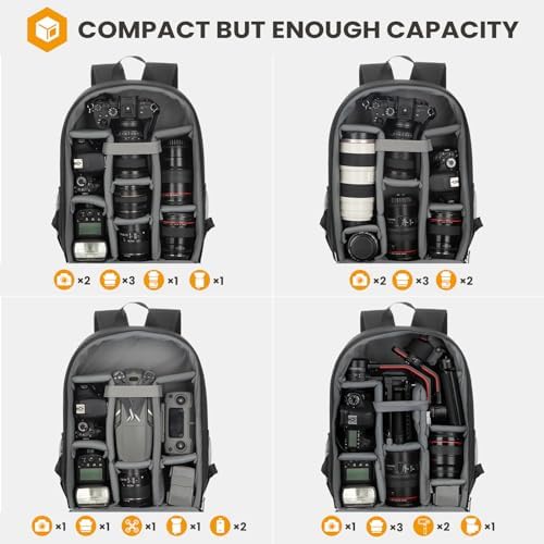 TARION Camera Backpack for Photographers Medium Lightweight 15L Black TB-M - Image 2