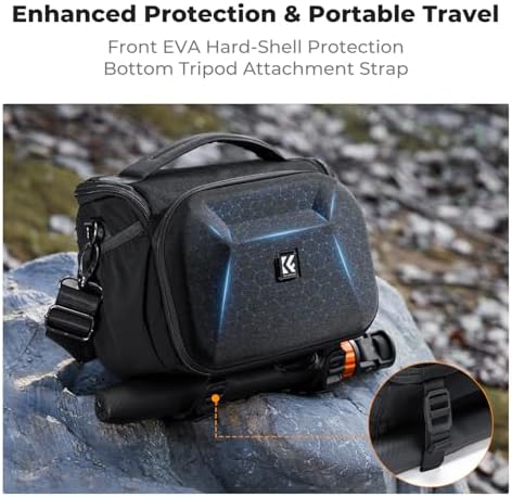 K&F CONCEPT Camera Sling Bag, Hardshell Crossbody Bag with Tripod Holder - Image 4