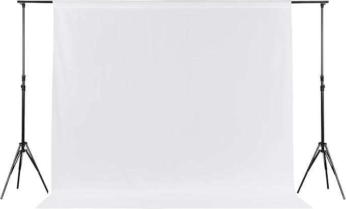 Joccun 7X10FT White Backdrop Background for Photography,Polyester Backdrop Curtain Background Screen for Photography,Photoshoot,Video Recording,Studio(7X10ft,White) by Joccun