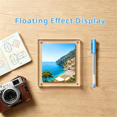 Meetu Acrylic 4x4 Picture Frame Clear Two Sided Desk Photo Frame Magnetic Frame Inner Size 3x3 with Gift Pack for Display Family Pictures Baby Photos Friends Pictures or Pet Dog Picture（5 Pack） - Image 3