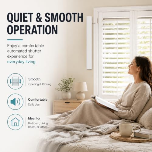 Motorized Plantation Shutter Kit, Only Motor with Solar Panel - Image 3