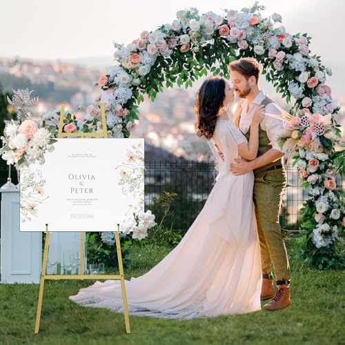 Gold Easel Stand for Sign, Heavy Duty Display Easel for Wedding & Poster - Image 2