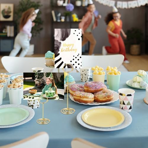 Ptwola 36PCS Table Number Holders 3 Size Place Card Holder Wire Picture Photo Table Sign Stand Name Numbers Menu Memo Note Clips for Centerpieces Wedding Anniversary Reception Birthday Party - Image 6