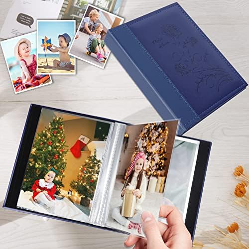 Artmag Small Photo Album 4x6 2 Pack, Each Pack with 26 Clear Pages Holds 52 Vertical Photos for 4x6 Picturs, Artwork or Postcards Storage (Blue), 50 Pockets/2PKS - Image 3