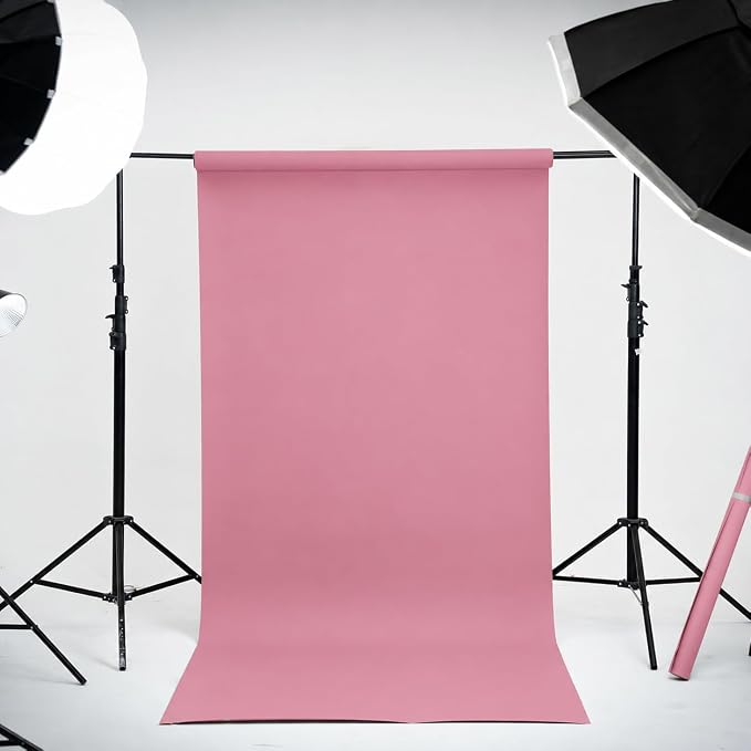 Kate Seamless Paper Backdrop for Photography Pink Photo Backdrop Paper Roll (53''x32.8' Carnation Pink) - Image 2