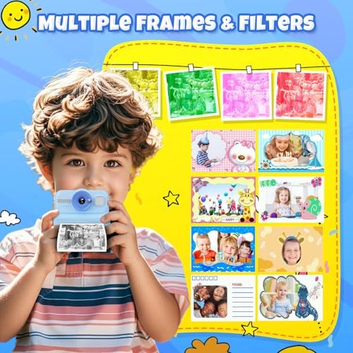 HiMont Kids Camera Instant Print, 1080P HD Instant Print Camera for Kids with 3 Rolls Print Paper & 32GB Card, Selfie Digital Camera for Kid, Ideal Kid Toys Gifts for Boys & Girls Age 3-14 (Blue) - Image 5