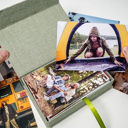 4x6 Photo Storage Box, Premium Linen Memory Box for Photos, Pictures, Certificates, Scrapbooking Supplies & Jewelry - Portable, Stackable Organizer for Home, Crafters & Collectors - Image 5