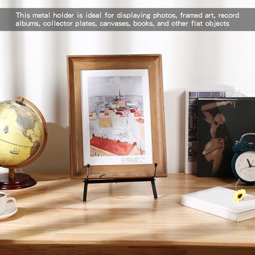 Leinuosen 1 Pcs Metal Easel Stand 16.5" H x 8.7" W x 4.3" D Table Top Easel Stand for Display Tripod Art Picture Mirror Modern Plate Holder for Display Book Photo Wedding Sign (Black) - Image 5
